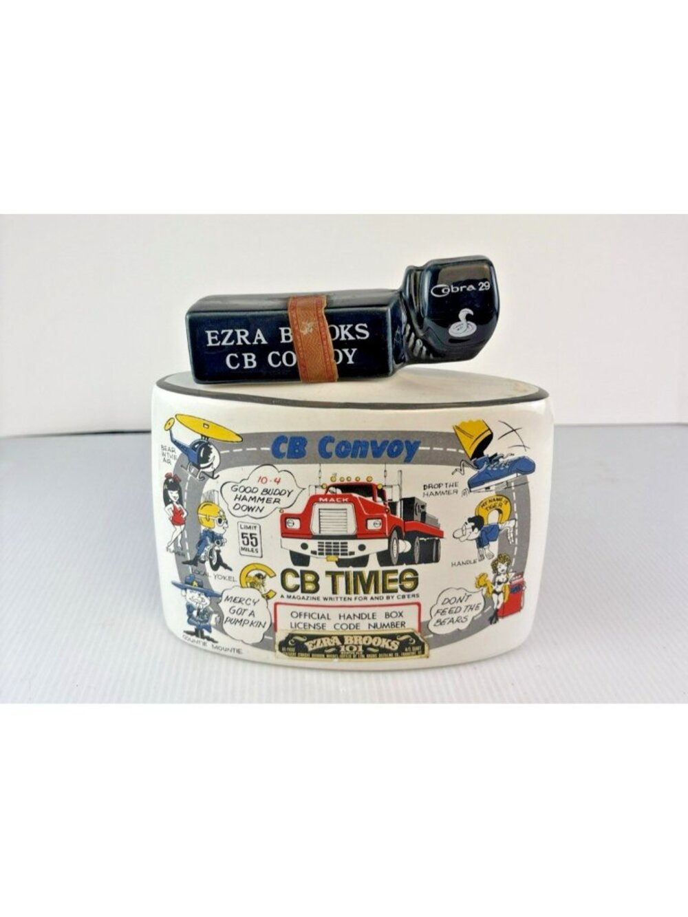1976 Ezra Brooks CB Convoy Decanter EMPTY Ceramic P.H.-163 Excellent VTG